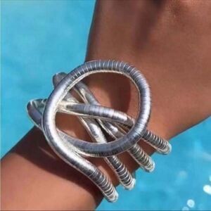 Stylish Silver Coil Bracelet #1541